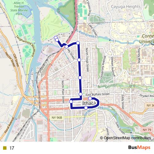 17 bus Line Map
