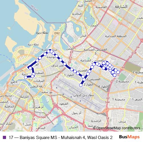 17 bus Line Map