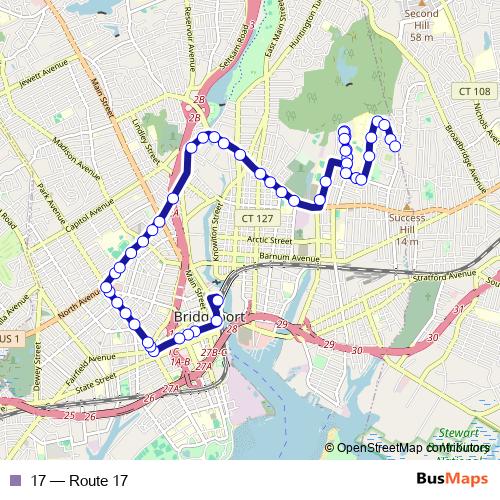 17 bus Line Map