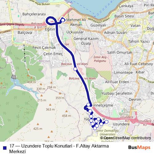 17 bus Line Map