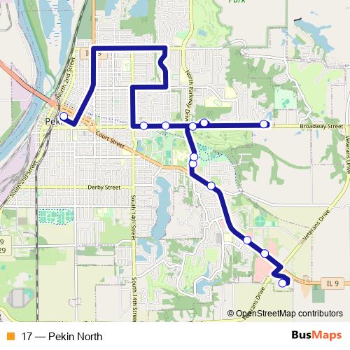 17 bus Line Map