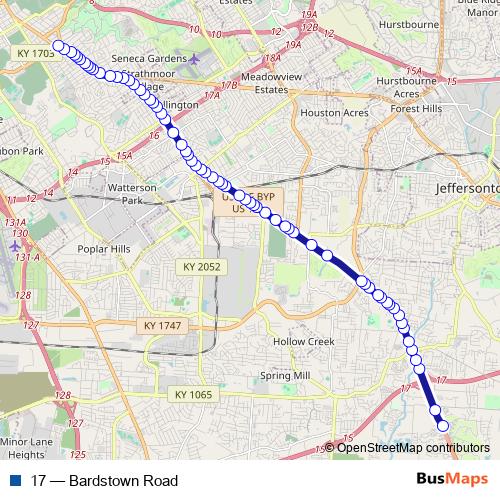 17 bus Line Map