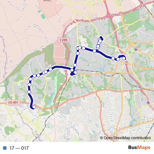 17 bus Line Map
