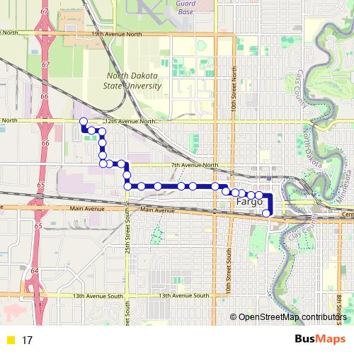 17 bus Line Map