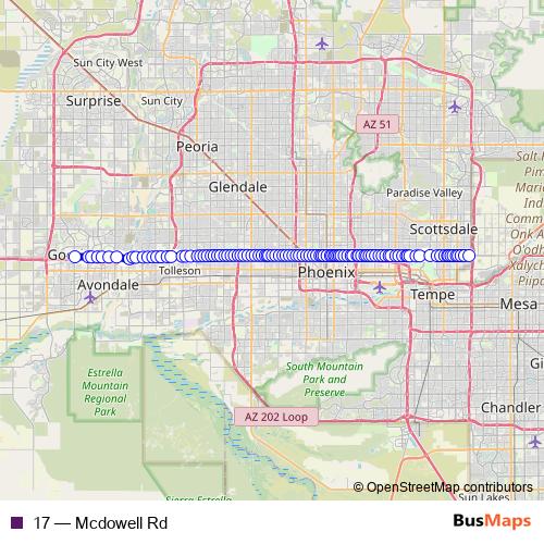 17 bus Line Map