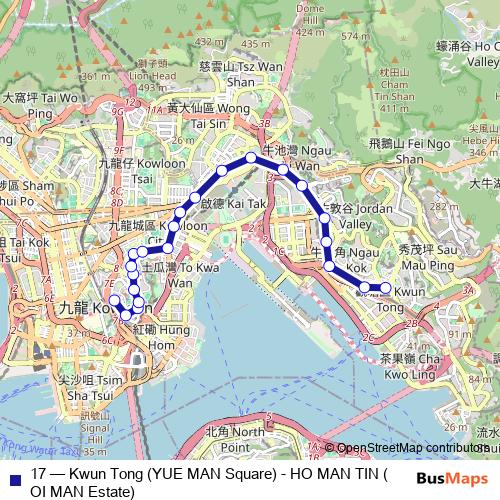 17 bus Line Map