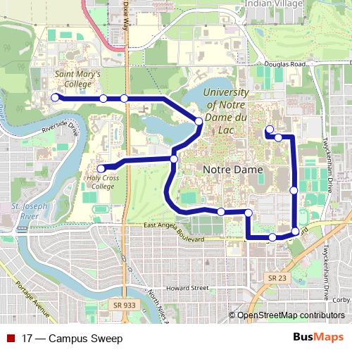 17 bus Line Map