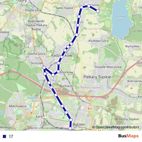 17 bus Line Map