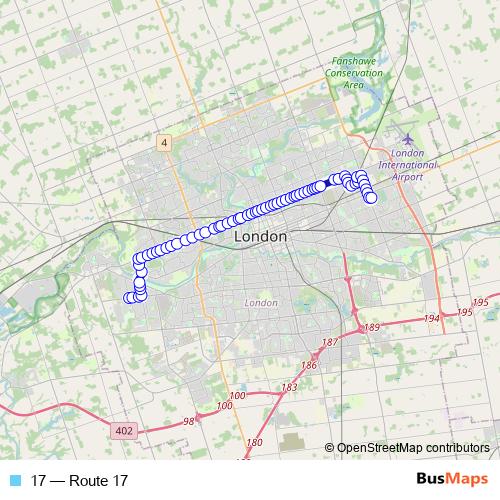 17 bus Line Map
