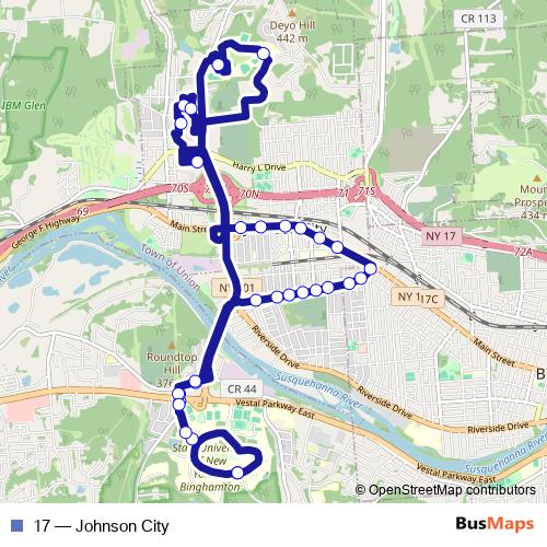 17 bus Line Map