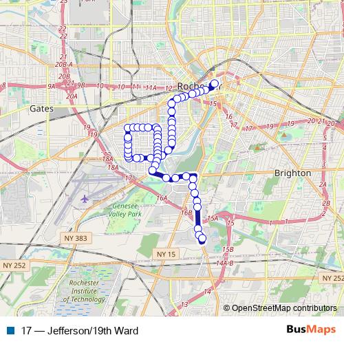 17 bus Line Map