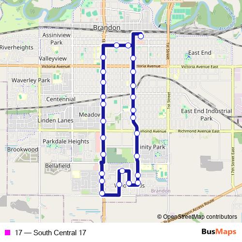 17 bus Line Map