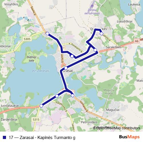 17 bus Line Map