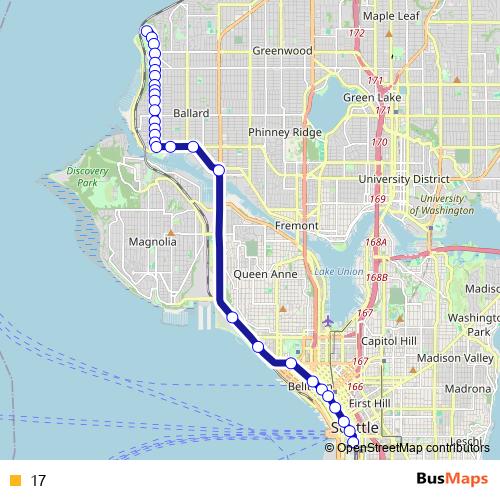 17 bus Line Map