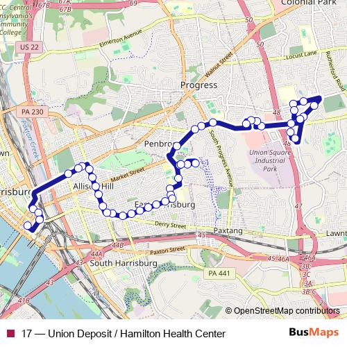 17 bus Line Map