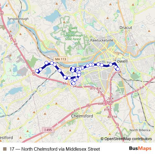 17 bus Line Map