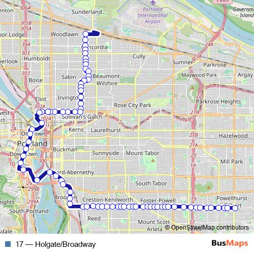 17 bus Line Map