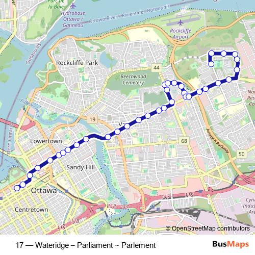 17 bus Line Map