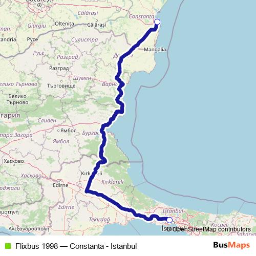 Flixbus 1998 bus Line Map
