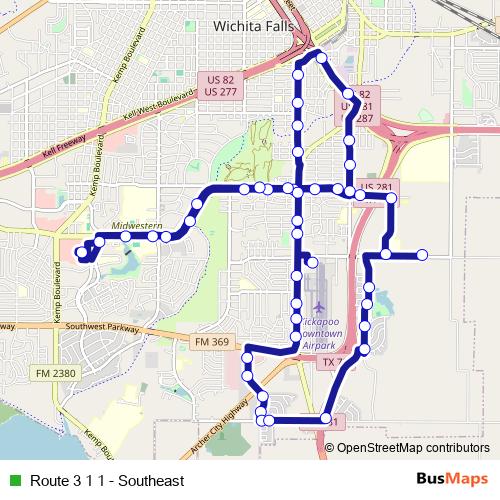 Route 3 1 1 - Southeast bus Line Map