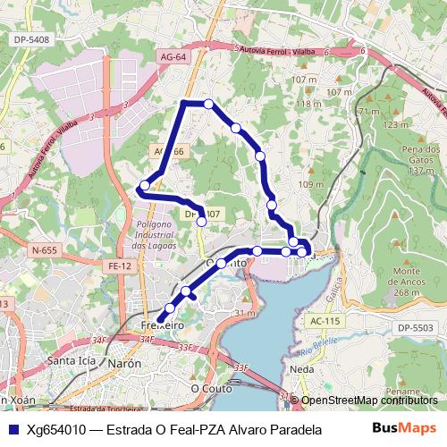 Xg654010 bus Line Map