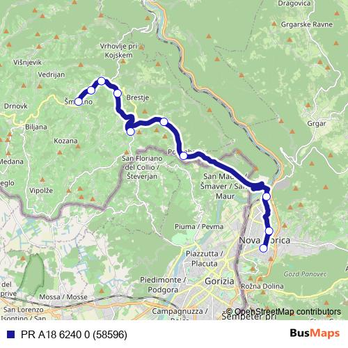 PR A18 6240 0 (58596) bus Line Map