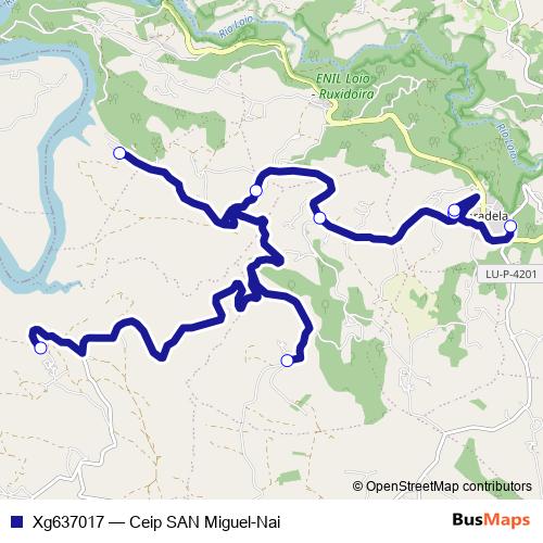 Xg637017 bus Line Map