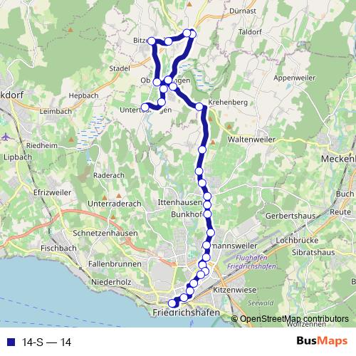 14-S bus Line Map