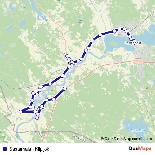 Sastamala - Kilpijoki bus Line Map