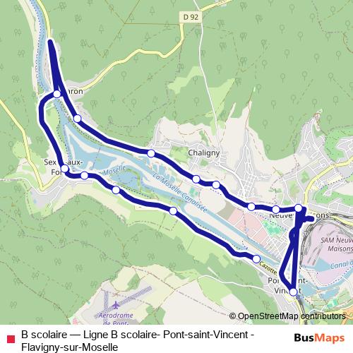 B scolaire bus Line Map
