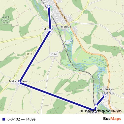 8-8-102 bus Line Map