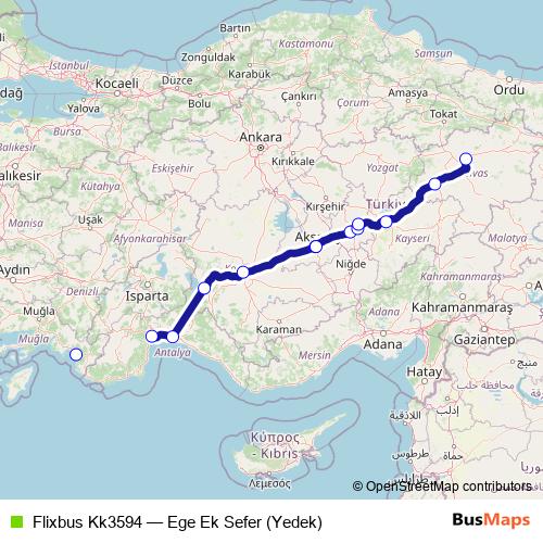 Flixbus Kk3594 bus Line Map