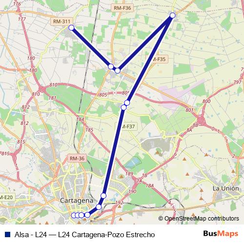 Alsa - L24 bus Line Map