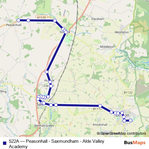 522A bus Line Map
