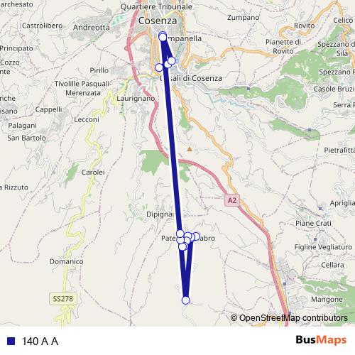 140 A A bus Line Map