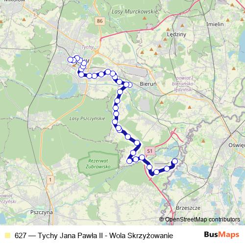 627 bus Line Map
