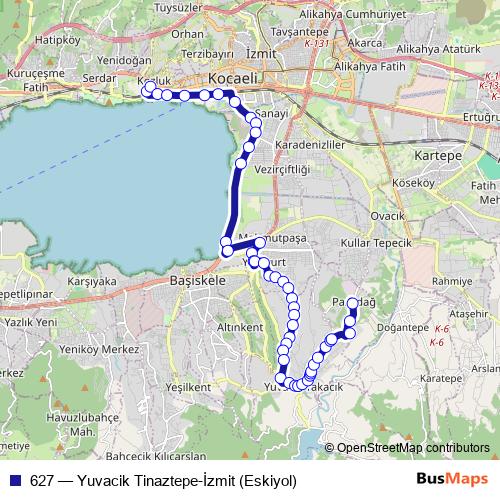 627 bus Line Map