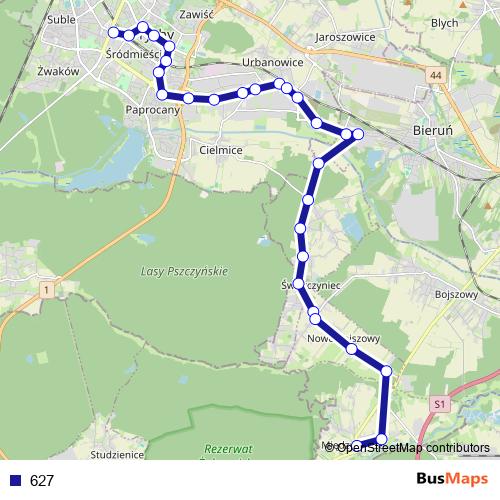 627 bus Line Map