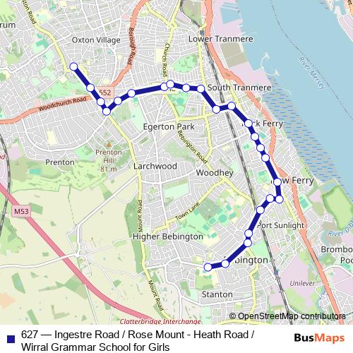 627 bus Line Map