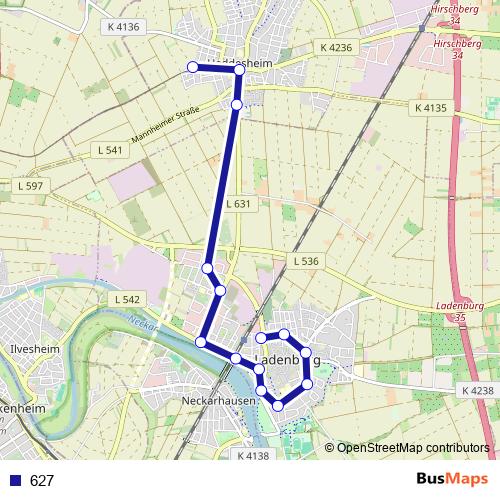 627 bus Line Map
