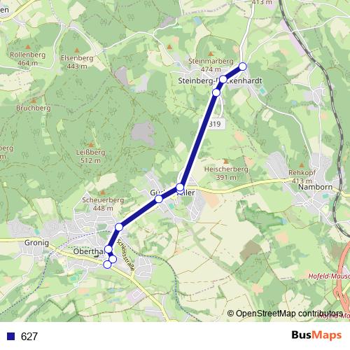 627 bus Line Map