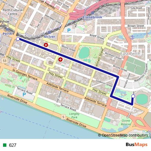627 bus Line Map
