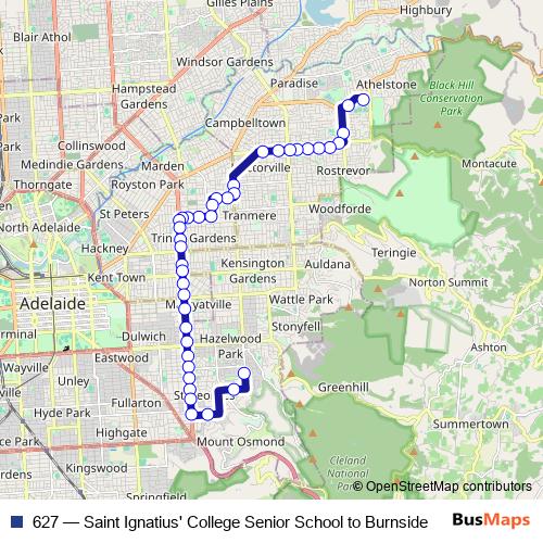627 bus Line Map