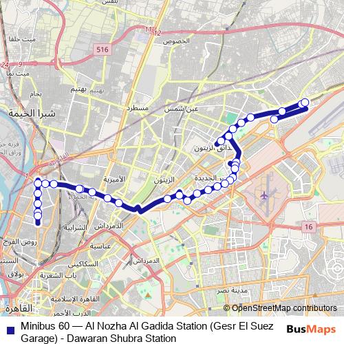 Minibus 60 bus Line Map