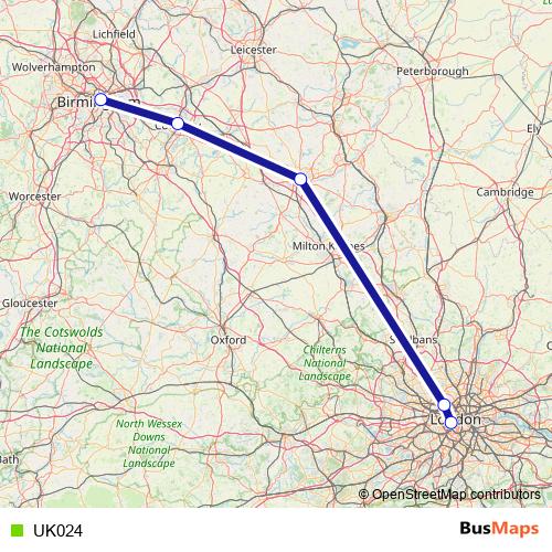 UK024 bus Line Map