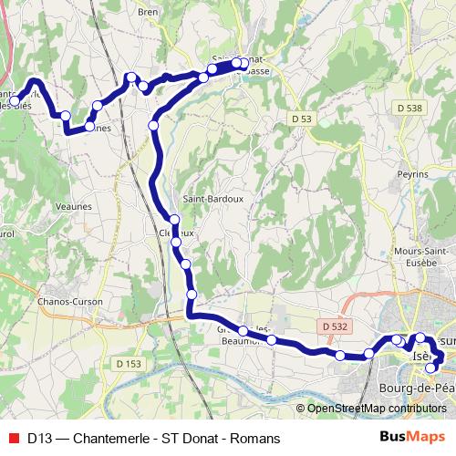 D13 bus Line Map
