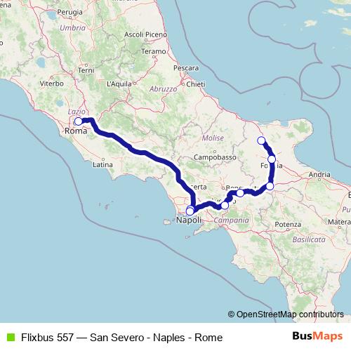Flixbus 557 bus Line Map