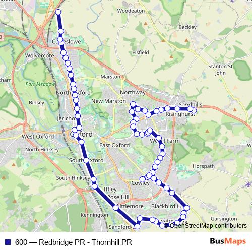 600 bus Line Map