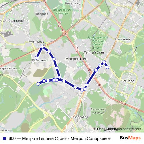 600 bus Line Map