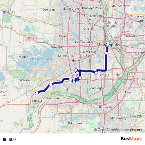 600 bus Line Map